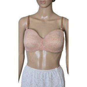 Victoria Secret body by Victoria lined Strapless beige underwire bra size 36C